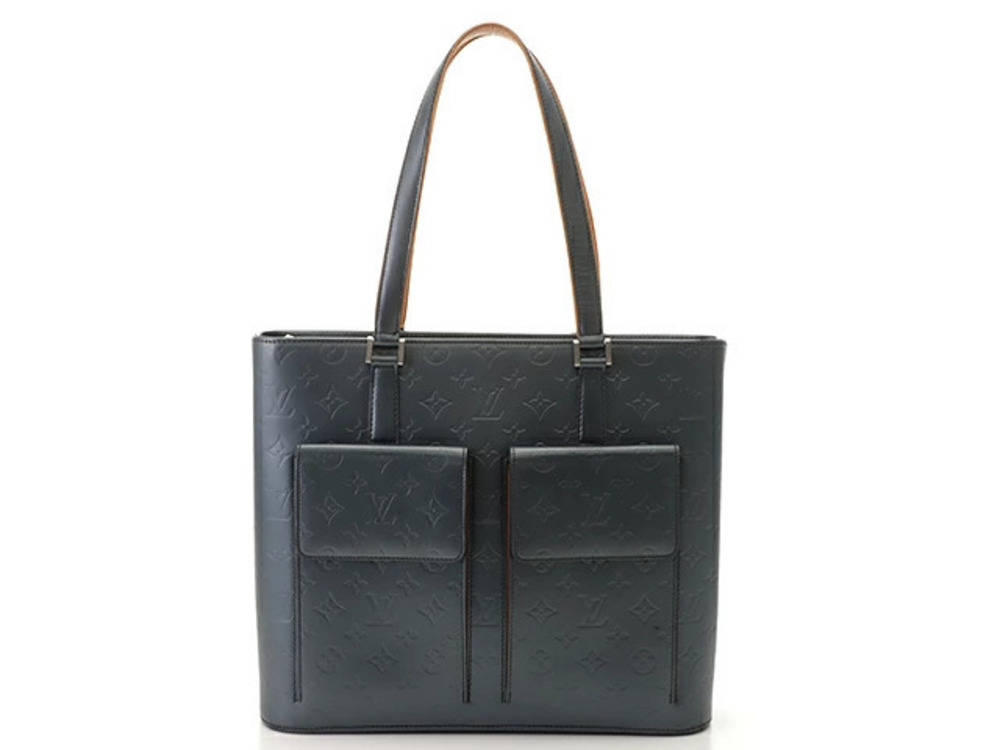 LOUIS VUITTON Wilwood Monogram Matte Tote Bag Blue Navy Blue